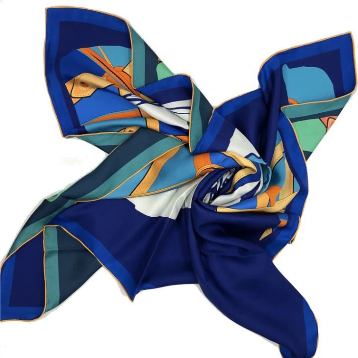 Custom Digital Printed Double Sided Logo Print Silk Scarf